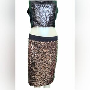 Torrid NWOT Gold Sequin Skirt With Black Elastic Waistband 1X